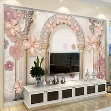 beibehang Custom wallpaper 3d photo mural European pattern Roman column jewelry pearl TV sofa background wall painting wallpaper 2024 - buy cheap