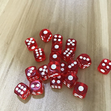 New 10Pcs/Lot  Quality 12mm Acrylic Transparent Red Dice White Point Dice Hexahedron Fillet Entertainment Bar KTV Dice Set 2024 - buy cheap