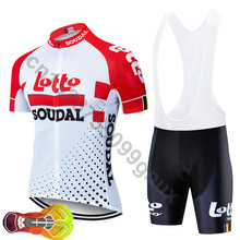 2019 nova pro equipe lotto soudal vermelho ciclismo jerseys bicicleta maillot respirável ropa ciclismo mtb de manga curta pano 16d gel 2024 - compre barato