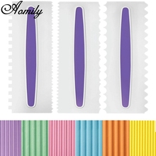 Aomily-espátulas de plástico para decoración de tartas, Espátulas para decoración de cumpleaños, boda, cortador de pastelería, utensilios para hornear, Mousse, hogar, 3 estilos 2024 - compra barato