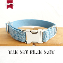 MUTTCO-collar ajustable para adiestramiento de mascotas, cómodo collar para cachorros, traje azul cielo, hecho a mano, 5 tamaños, UDC071 2024 - compra barato
