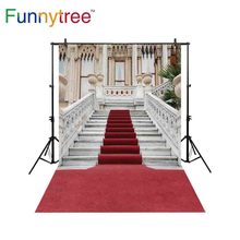 Funnytree fundo para estúdio fotográfico, carpete vermelho para fotografia, castelo, escadas, arquitetura de luxo, cenário para fotochamada, cab. foto 2024 - compre barato