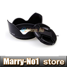 2 in 1 37 49 52 55 58 62 67 72 77mm Lens Cap + Flower Lens Hood For Camera 650D 700D 600D D750 D800 D810 D850 D610 D600 D7100 D5 2024 - buy cheap