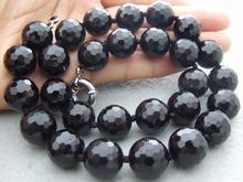 Beautiful 18" 36" 14MM Natural Black bead Necklace 2024 - buy cheap