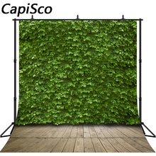 Capisco photography background green leaves wall Wood floor spring garden backdrop photocall shoot prop photophone photobooth 2024 - buy cheap