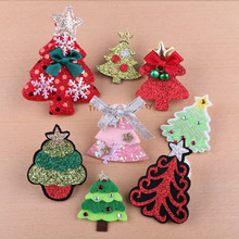 New Arrival 20pcs/Lot Glitter Christmas Tree Button Patch Stickers DIY Jewelry Accessories Ornament Bling Garment Stick 2024 - buy cheap