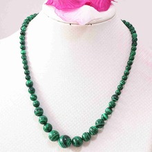 New fashion artificial green malachite stone 6-14mm round beads diy necklace 18"B619 2024 - buy cheap