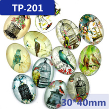 Zeroup imagens de cabochon de vidro oval, 30*40mm, padrão misto, configuração de base para enfeite de jóias, costas planas, 10 tamanhos 2024 - compre barato