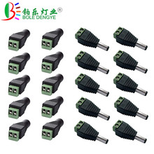 5pcs DC Female Male Connector 5.5mm x 2.1mm Jack Power Plug Adapter For 3528 5050 5630 Single Color LED Strip And CCTV Camera 2024 - buy cheap