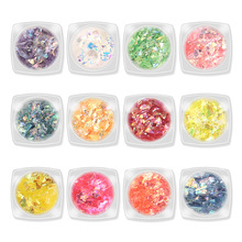 12Colors Nail Art Decoration Glitter Sequins Shell Foil Paper Ice Mylar Acrylic Gel Nails Nail Art Tool Nail Decoration Supplies 2024 - buy cheap