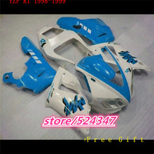 Комплект обтекателей Hey-обтекателей для 1998 1999 дюймов, голубые и Белые Пластиковые обтекатели YZF R1 98 99, полный комплект для Yamaha 2024 - купить недорого