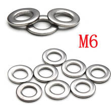 ZENHOSIT 50PCS M6 304Stainless Steel Flat Washer Plain Washer Flat gasket Set 2024 - buy cheap