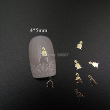 MS341-2 100pcs Gold Cute Christmas Candle Metal Sticker Nail Art Metal Sticker Nail Art Decoration Non-adhesive Sticker 2024 - buy cheap