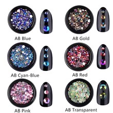 1 Box Mix Colorful Acrylic Nail Art Glitter AB Rhinestone 3d Crystal Nails Decorations Charm Manicure Accessories 2024 - buy cheap