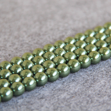 T8355 cuentas sueltas de perlas de vidrio verde de 10mm. adecuado para hacer pulsera y collar DIY joyería moda hermosa cuentas al por mayor 2024 - compra barato