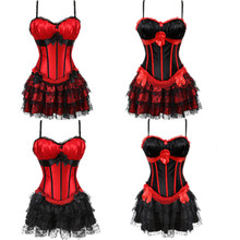 Gothic Sexy Burlesque exotic Tutu Skirt Corset Overbust Corset Bustier Party Showgirl Dance Dress Plus Size S-2XL 2024 - buy cheap