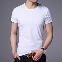 2020 Summer Quality Men's Slim Short Sleeve Solid White t shirts men , Large size round neck solid color T-shirt male S-4XL 2024 - buy cheap