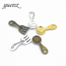 YuenZ 10pcs 3 colour Alloy Metal Antique Sliver Spoon fork Charm Jewelry Making DIY Handmade Craft  30*12mm J147 2024 - buy cheap