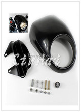 Fairing Bright  Black Cafe Racer Drage Headlight Mask Front Visor Fit for Harley Sportster XL 883 2024 - buy cheap