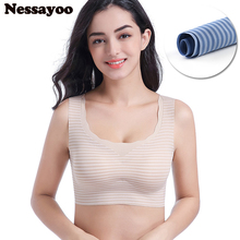 Women Sleep Bra Push Up Wire Free Vest Bra Seamless Push Up Vest Bra Plus Size L XL Underwear Seamless Stripe Wireless Brassiere 2024 - buy cheap