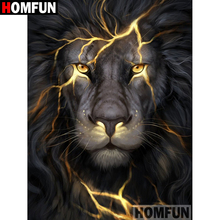 HOMFUN 5D DIY Diamond Painting Full Square/Round Drill "Animal lion" 3D Embroidery Cross Stitch gift Home Decor A02300 2024 - buy cheap
