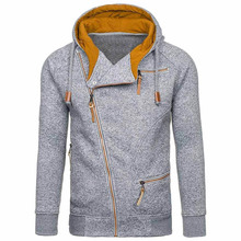 Suéter masculino com zíper, blusão de malha outono fino com cordão para homens, moda urbana 2024 - compre barato