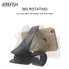 JEREFISH-Soporte adhesivo de teléfono para salpicadero de coche, giratoria 360 base ajustable, Clip para teléfono móvil, iPhone 4-6,5 pulgadas 2024 - compra barato