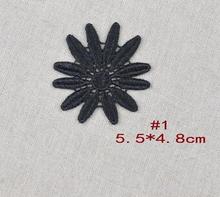 4 Pieces Best Price Pretty Flower Floral Motif Venise Venice Lace Applique Small Size 4.8X 5.5cm Black Collar Corner 2024 - buy cheap