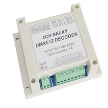 Оптовая продажа 1 шт. DMX-RELAY-4 канала dmx512 3P реле AC110-220V 4CH контроллер декодер RGB Светодиодные полосы света использовать для светодиодных ламп 2024 - купить недорого