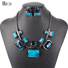 MS20623 Fashion Brand Jewelry Sets Gunmetal Plated 6Colors Woman's Necklace Set Bridal Jewelry High Quality Party Gifts 2024 - buy cheap