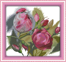 The Bird and Roses Cross-Stitching 11CT Printed 14CT Handmade Cross Stitch Set Animals Cross-stitch Kits Embroidery Needlework 2024 - buy cheap