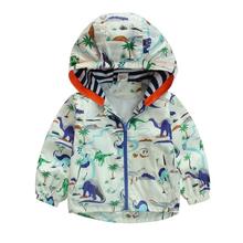 Jaqueta infantil de desenhos animados, casaco para meninos com capuz de dinossauro roupas de primavera para crianças de 2 a 5 anos 2024 - compre barato