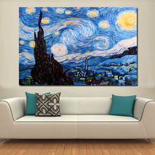 JQHYART Starry Night Poster By Vincent Van Gogh Print Wall Art Oil Painting Picture Print On Canvas No Frame 2024 - buy cheap