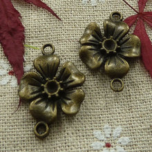 150 piezas de bronce chapado flor conectores 27x18mm #1323 2024 - compra barato