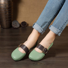 New Fashion Designer Women Genuine Leather Flat shoes Comfortable soft Round Toe Pregnant Woman Flats Shoes lady Shoe Size 35-40 2024 - buy cheap