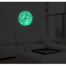30cm Glowing Moon Wall Clock Waterproof PVC Acrylic Luminous Hanging Clock Moon Clock Livingroom Bedroom Decor 2024 - buy cheap