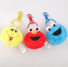10/Lot 3 Styles Sesame Street Elmo Cookie Monster Big Bird 8CM Keychain Clip Plush Doll Toy Retail 2024 - buy cheap