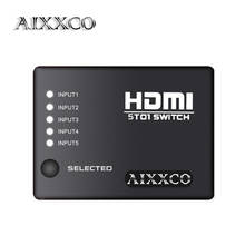 AIXXCO 5 Port HDMI Switch Switcher HDMI Splitter Hub with IR Remote IR Receiver Cable for Xbox PS3 DVD 3D 1080P HDTV 2024 - buy cheap