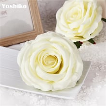 Cabeza de flor falsa de 10cm de marfil, decoración para el hogar de boda, bricolaje, regalo para el hogar, corona de mesa, adornos artesanales, flores artificiales, 10 Uds. 2024 - compra barato