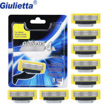 Giulietta Men Razors Blade Facial Care Replaceable Razor Head Cassette Shaving 4-layer Blades Compatible with mache 3, 8PCS/lot 2024 - buy cheap