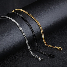 Gold Silver Color Filled Solid Necklace Men's Titanium Steel Necklace Thick and Wide Whip Chain Male Female Fashion Accessories 2024 - buy cheap