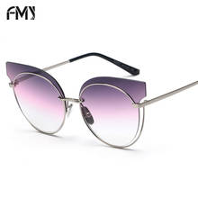 FMY Cat Eye Sunglasses Women 2018 Brand Luxury Designer Sun Glasses Fashion Steampunk Men Sunglasses Anti-Reflective UV400 30071 2024 - buy cheap