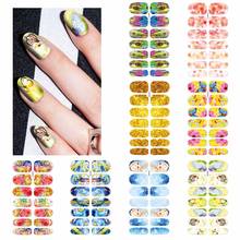 1 лист для дизайна ногтей, водное тату, переводные наклейки для ногтей с цветами 2024 - купить недорого