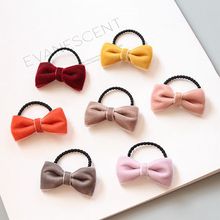 20 piezas de moda lindo terciopelo Bowknot corbatas para el cabello Mini arco bandas elásticas princesa tocado de niñas para el pelo accesorios 2024 - compra barato