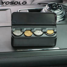 YOSOLO автомобильный ящик для хранения, черный органайзер для хранения монет, пластиковый автомобильный Стайлинг, универсальный автомобильный держатель для монет 2024 - купить недорого