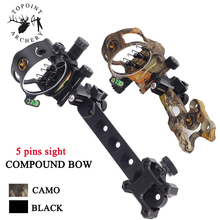 1pc Archery Compound Bow Sight 0.019" Optic Fiber 5 Pin Micro Adjust Sight Retina Aiming Tool For Hunting Shooting Accessories 2024 - buy cheap