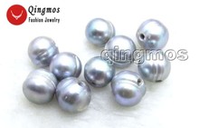 Qingmos 10 Pieces Gray Pearl Beads for Jewelry Making DIY Necklace Pendant with Natural 2mm Big Hole 10-11mm Potato Pearl los647 2024 - buy cheap