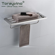 Torayvino suporte de toalha para parede, cromado, giratório, de aço inoxidável, suporte de toalha, prateleira, camada dupla 2024 - compre barato