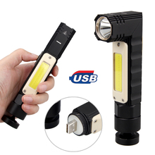 Magnetic USB Rechargeable COB LED Multi-functional Portable Clip Work Lights Rotatable Right Angle Flashlight Build-in Battery 2024 - buy cheap