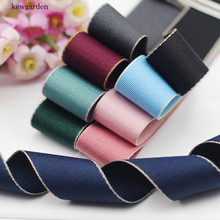 Kewgarden 25 mm 1“ Color Edge Cotton Linen Satin Ribbons Handmade Tape DIY Bowknot Ribbon Accessories Riband 6m/ lot 2024 - buy cheap